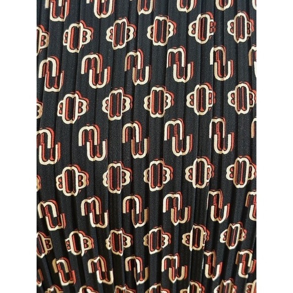 Maje Rockinala Monogram M Print Pleated Mini Dress 34 US 2 Balloon Sleeve - Picture 3 of 14